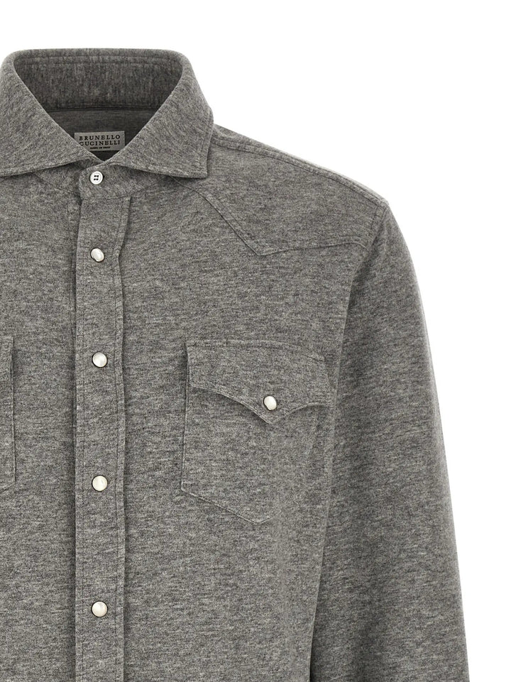 Brunello Cucinelli Sample Sale | Brunello Cucinelli Gray Cashmere Blouse - | Designer outlet