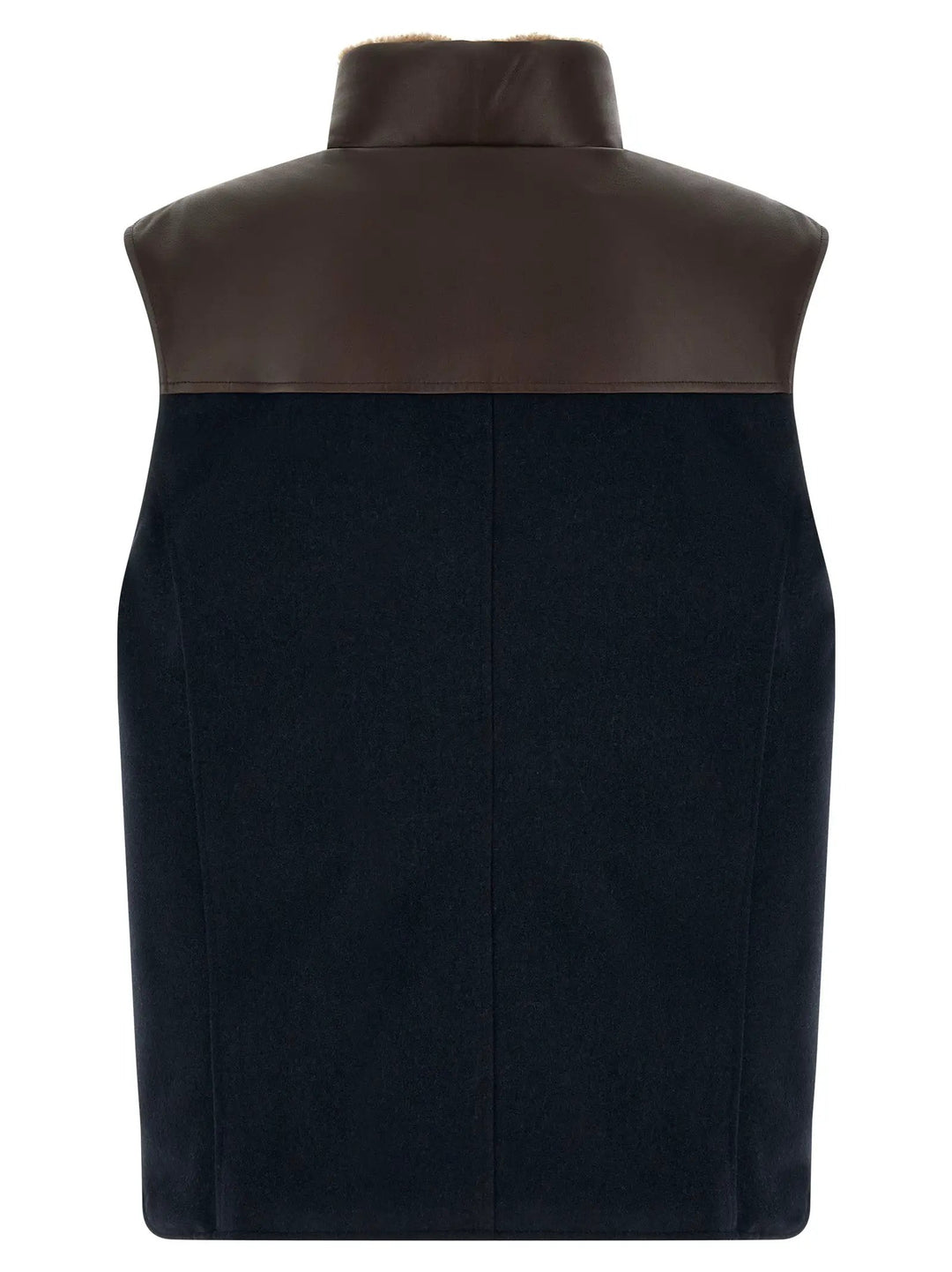 Brunello Cucinelli Sample Sale | Brunello Cucinelli Blue Wool Sleeveless Jacket - | Designer outlet