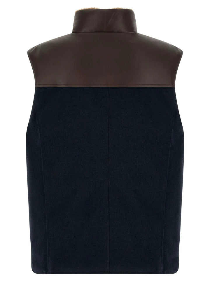 Brunello Cucinelli Sample Sale | Brunello Cucinelli Blue Wool Sleeveless Jacket - | Designer outlet