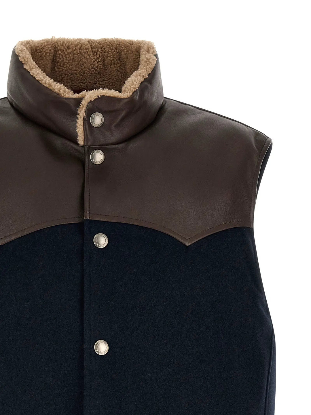 Brunello Cucinelli Sample Sale | Brunello Cucinelli Blue Wool Sleeveless Jacket - | Designer outlet