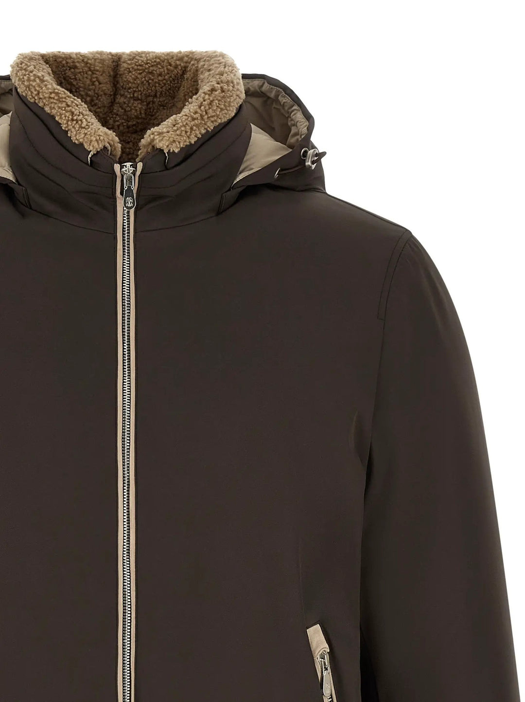 Brunello Cucinelli Sample Sale | Brunello Cucinelli Brown Polyamide Full-Length Jacket - | Designer outlet