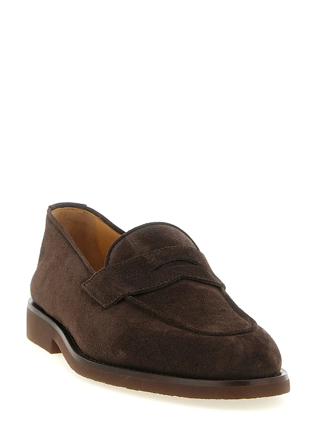 Brunello Cucinelli Sample Sale | Brunello Cucinelli Brown Calfskin Slip-On Loafers - | Designer outlet