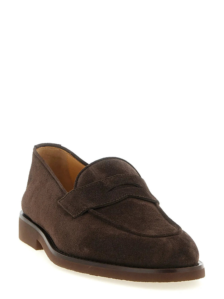 Brunello Cucinelli Sample Sale | Brunello Cucinelli Brown Calfskin Slip-On Loafers - | Designer outlet