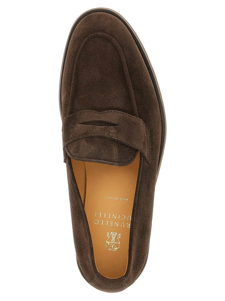 Brunello Cucinelli Sample Sale | Brunello Cucinelli Brown Calfskin Slip-On Loafers - | Designer outlet