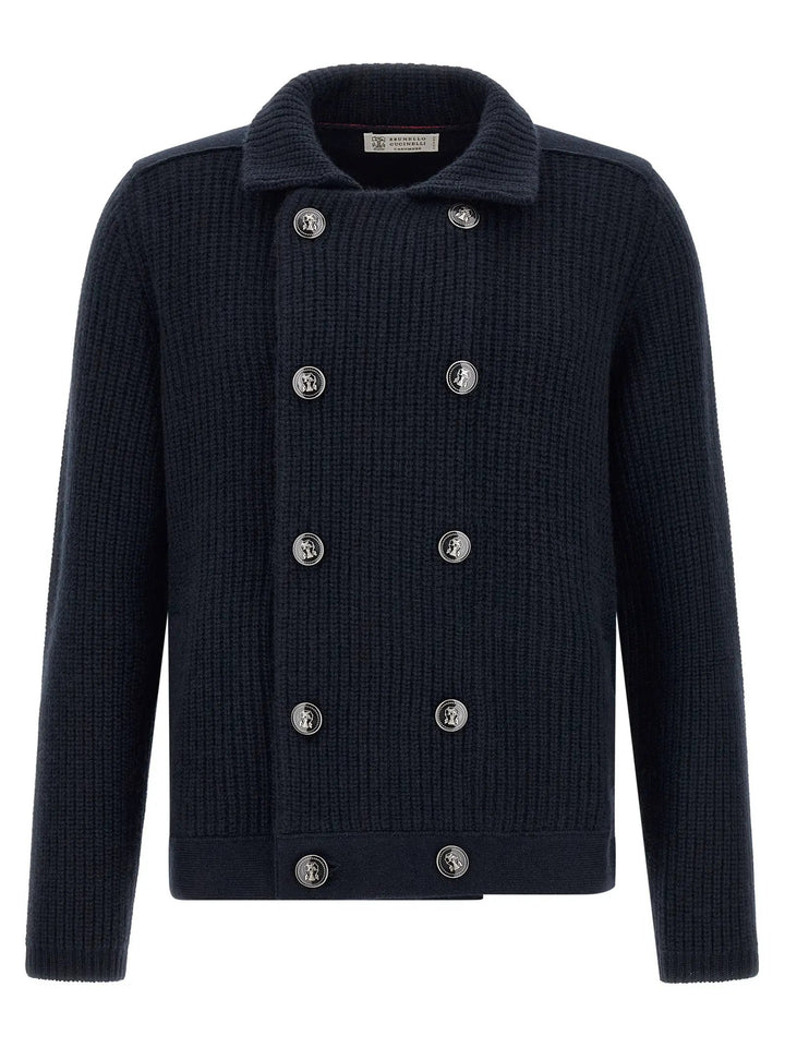 Brunello Cucinelli Sample Sale | Brunello Cucinelli Blue Cashmere Cardigan - | Designer outlet