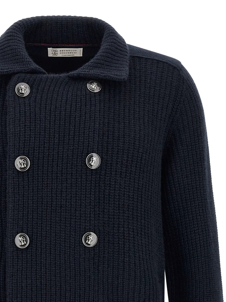Brunello Cucinelli Sample Sale | Brunello Cucinelli Blue Cashmere Cardigan - | Designer outlet