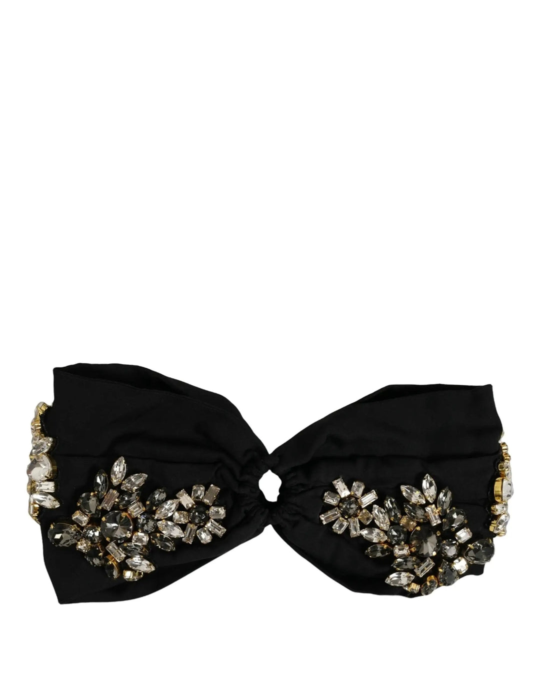 Dolce &amp; Gabbana Sample Sale | Dolce &amp; Gabbana Black Silk Crystal Embellishment One Size Headband - | Designer outlet