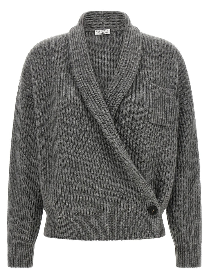 Brunello Cucinelli Sample Sale | Brunello Cucinelli Gray Cashmere Cardigan - | Designer outlet