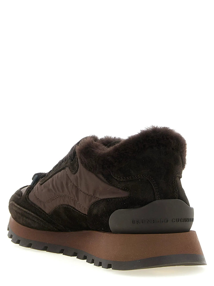 Brunello Cucinelli Sample Sale | Brunello Cucinelli Black Calfskin Athletic Sneakers - | Designer outlet