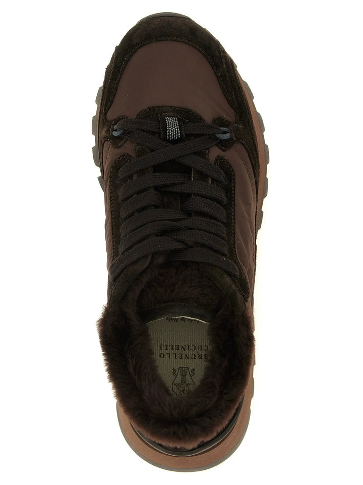 Brunello Cucinelli Sample Sale | Brunello Cucinelli Black Calfskin Athletic Sneakers - | Designer outlet