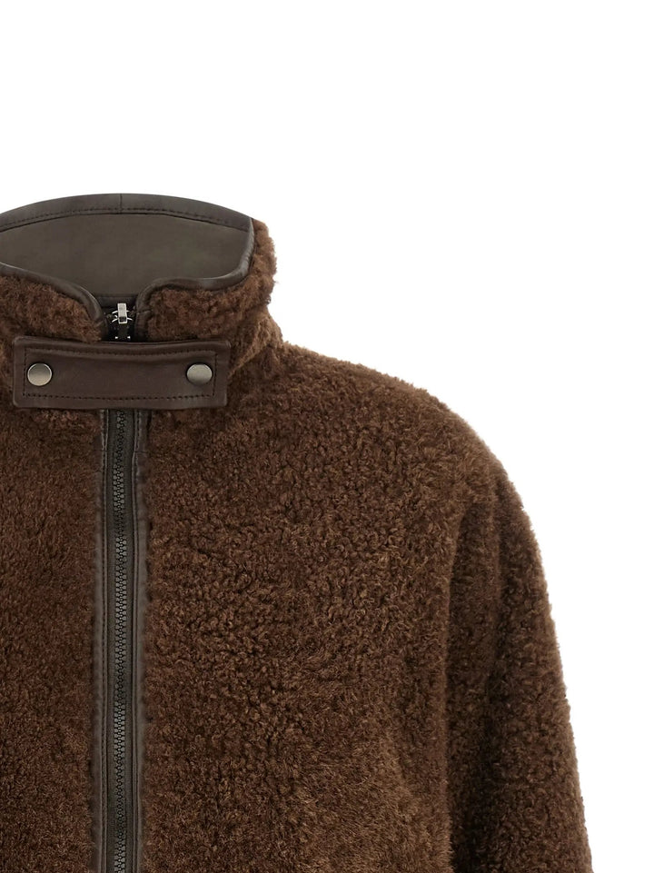 Brunello Cucinelli Sample Sale | Brunello Cucinelli Brown Lamb Leather Biker Jacket - | Designer outlet