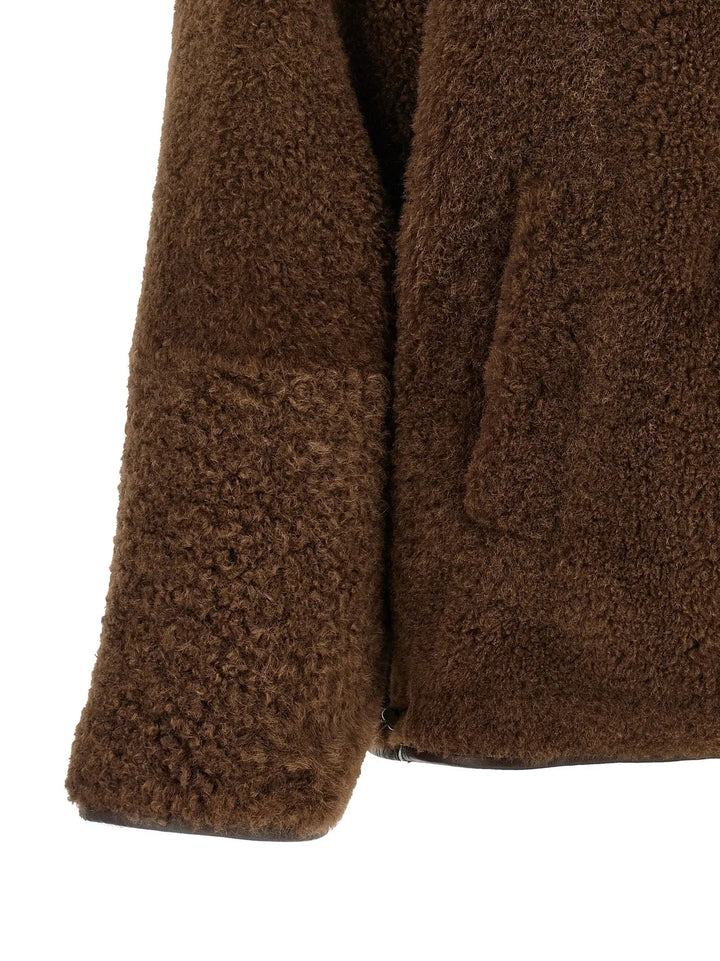 Brunello Cucinelli Sample Sale | Brunello Cucinelli Brown Lamb Leather Biker Jacket - | Designer outlet