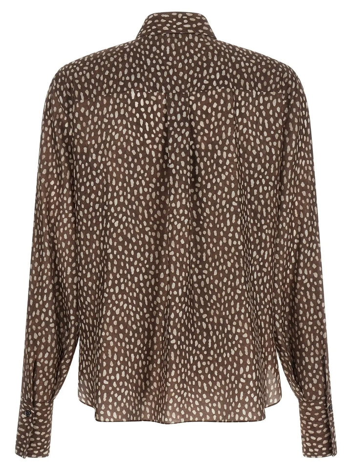 Brunello Cucinelli Sample Sale | Brunello Cucinelli Brown Silk Blouse - | Designer outlet