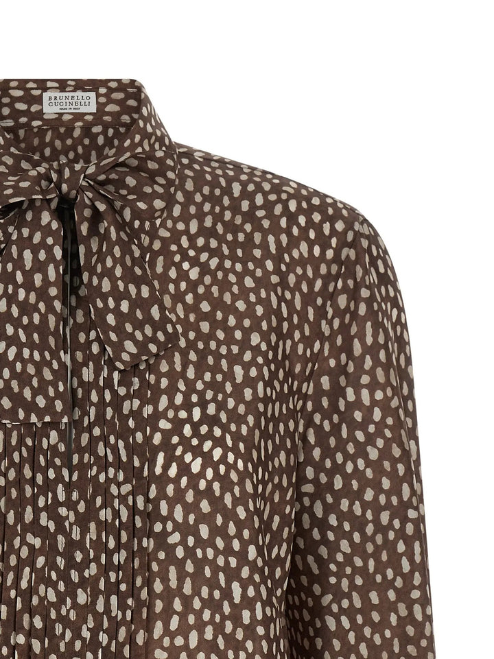 Brunello Cucinelli Sample Sale | Brunello Cucinelli Brown Silk Blouse - | Designer outlet