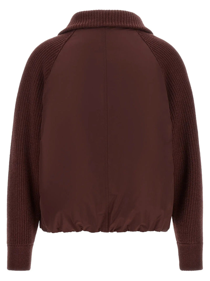 Brunello Cucinelli Sample Sale | Brunello Cucinelli Bordeaux Cotton Bomber - | Designer outlet