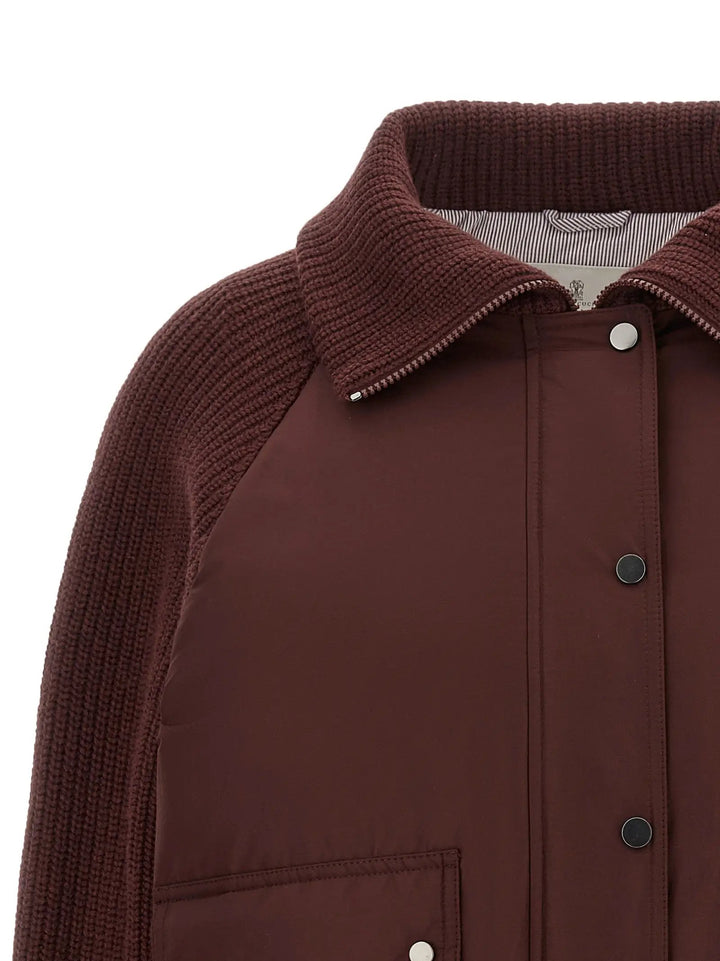 Brunello Cucinelli Sample Sale | Brunello Cucinelli Bordeaux Cotton Bomber - | Designer outlet