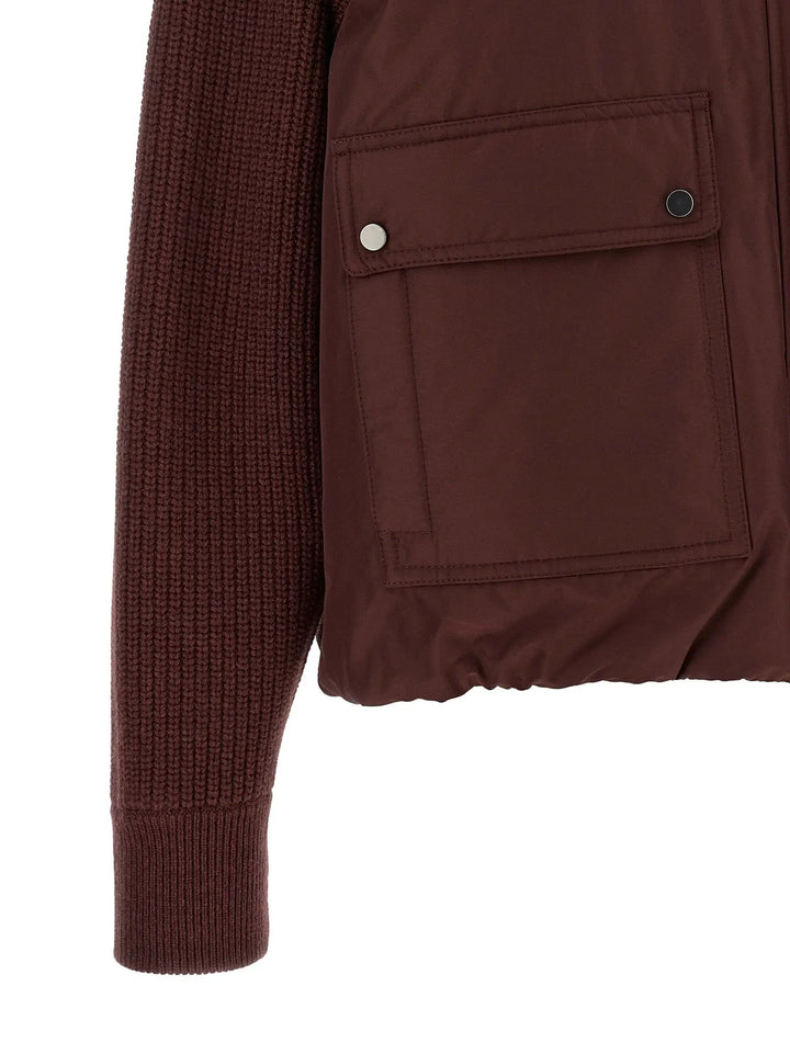Brunello Cucinelli Sample Sale | Brunello Cucinelli Bordeaux Cotton Bomber - | Designer outlet