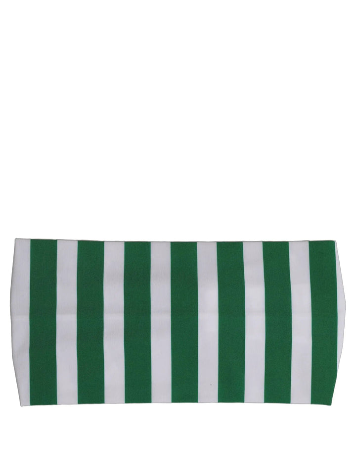 Dolce &amp; Gabbana Sample Sale | Dolce &amp; Gabbana Green White Stripes Nylon Head Wrap One Size Headband - | Designer outlet