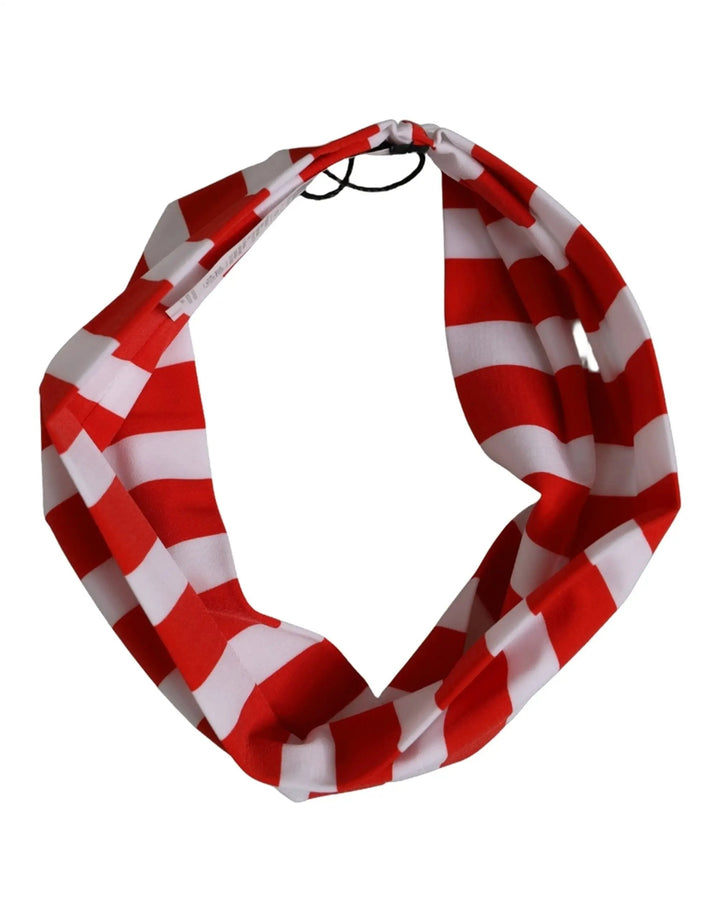 Dolce &amp; Gabbana Sample Sale | Dolce &amp; Gabbana Red White Stripes Nylon Head Wrap One Size Headband - | Designer outlet