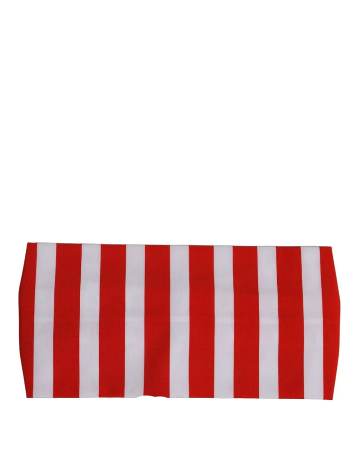 Dolce &amp; Gabbana Sample Sale | Dolce &amp; Gabbana Red White Stripes Nylon Head Wrap One Size Headband - | Designer outlet