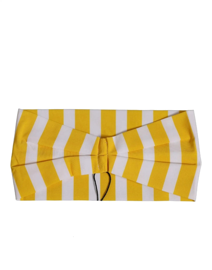 Dolce &amp; Gabbana Sample Sale | Dolce &amp; Gabbana Yellow White Stripes Nylon Head Wrap One Size Headband - | Designer outlet