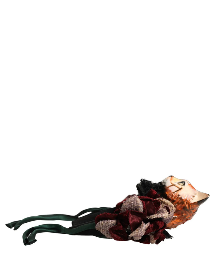 Dolce &amp; Gabbana Sample Sale | Dolce &amp; Gabbana Multicolor Velvet Bengal Cat Silk Headwear Headband - | Designer outlet