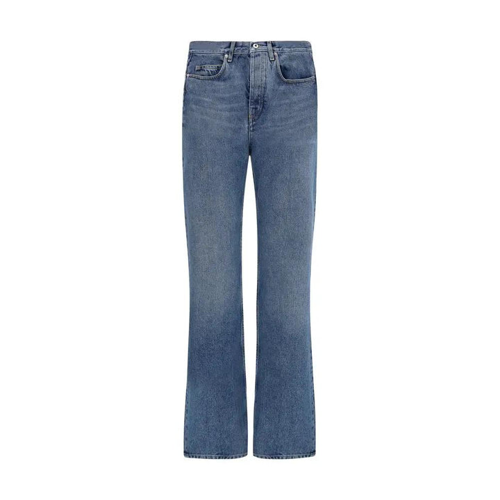 Off-White Blue Cotton Straight-Leg Jeans