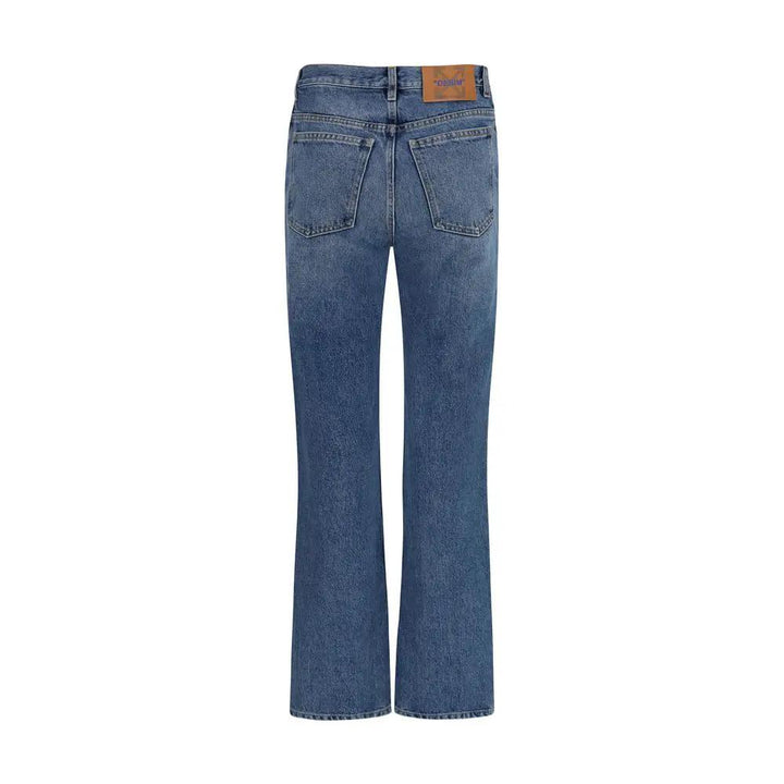 Off-White Blue Cotton Straight-Leg Jeans