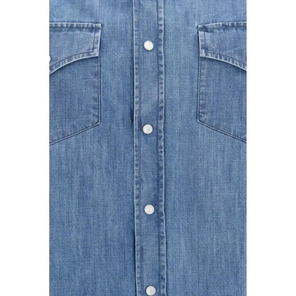Brunello Cucinelli Blue Denim Shirt