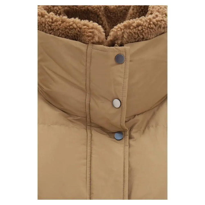 Brunello Cucinelli Beige Goose Down Full-Length Jacket