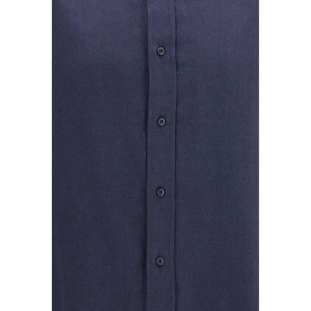 Brunello Cucinelli Blue Cotton Dress Shirt
