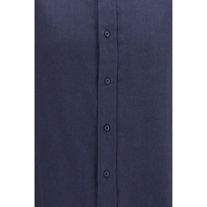 Brunello Cucinelli Blue Cotton Dress Shirt