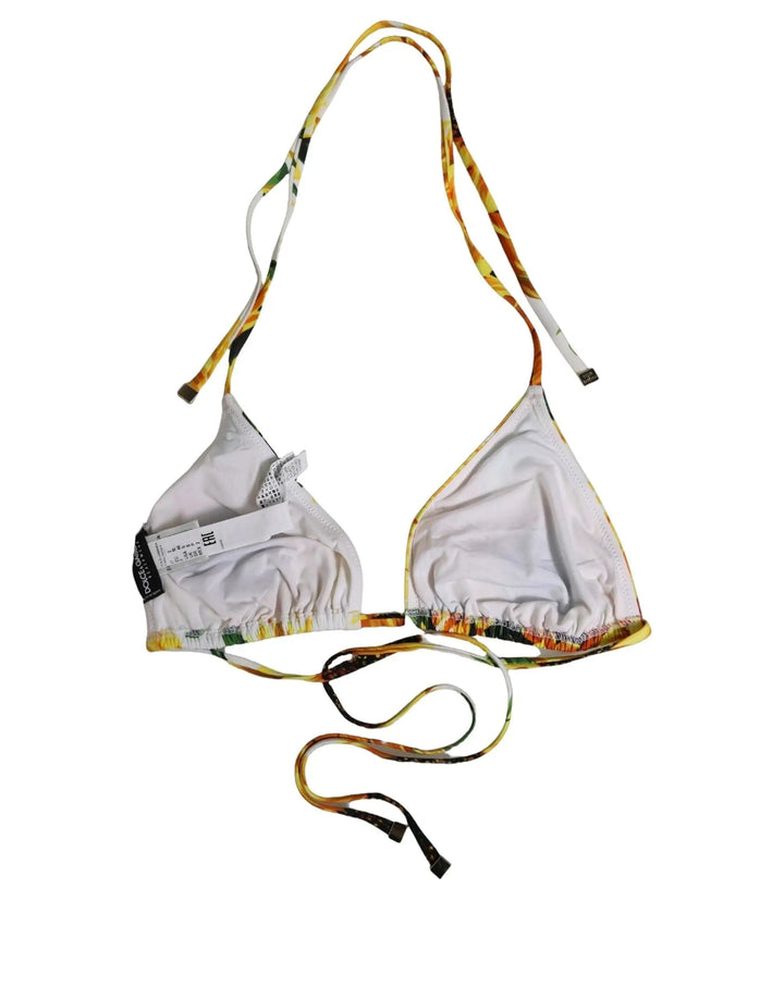 Dolce &amp; Gabbana Sample Sale | Dolce &amp; Gabbana Multicolor Floral Halter Beachwear Bikini Top - | Designer outlet