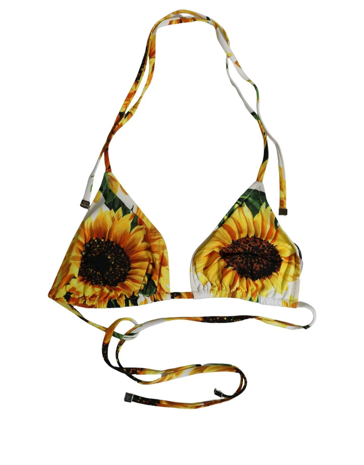 Dolce &amp; Gabbana Sample Sale | Dolce &amp; Gabbana Multicolor Floral Halter Beachwear Bikini Top - | Designer outlet