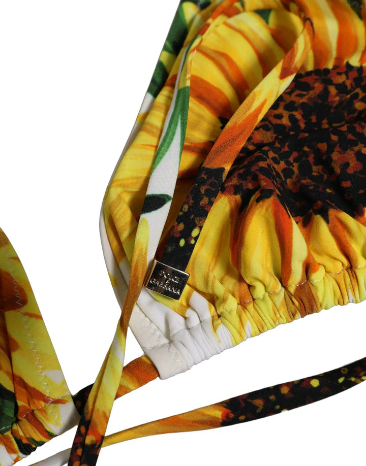 Dolce &amp; Gabbana Sample Sale | Dolce &amp; Gabbana Multicolor Floral Halter Beachwear Bikini Top - | Designer outlet