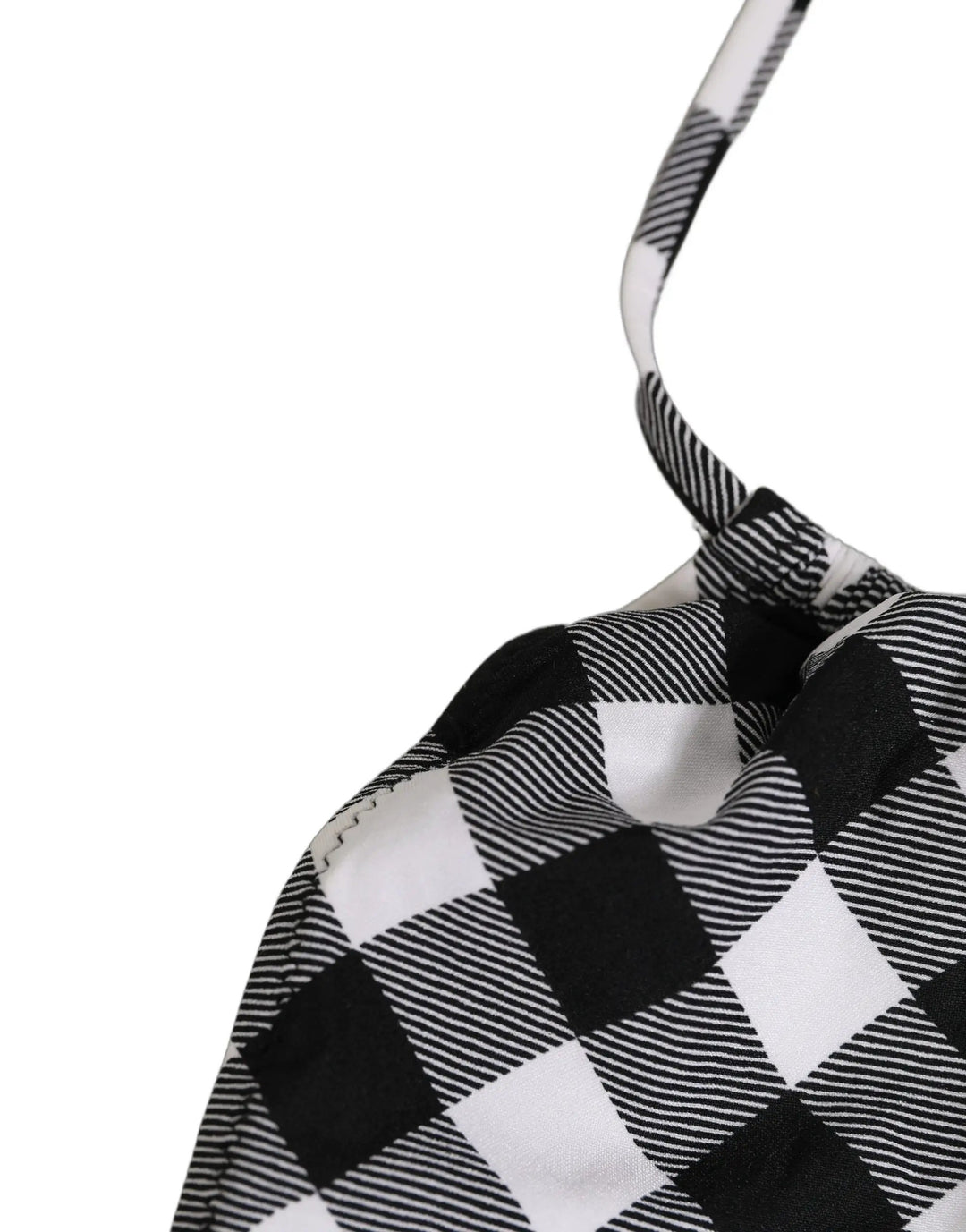 Dolce &amp; Gabbana Sample Sale | Dolce &amp; Gabbana Black White Checkered Halter Beachwear Bikini Top - | Designer outlet