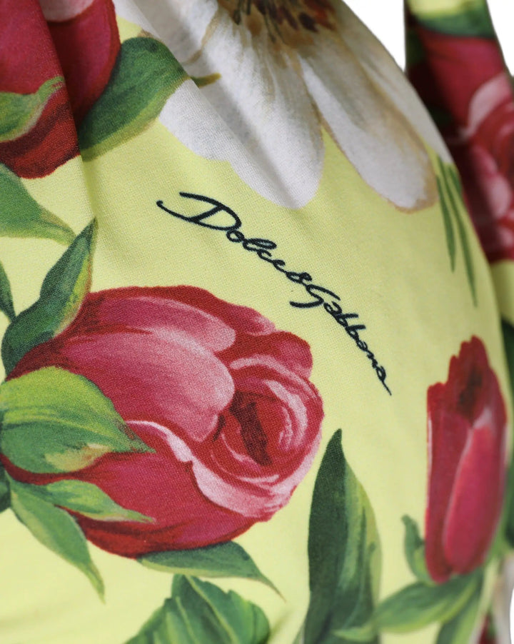 Dolce &amp; Gabbana Sample Sale | Dolce &amp; Gabbana Yellow Floral Halter Nylon Beachwear Bikini Top - | Designer outlet