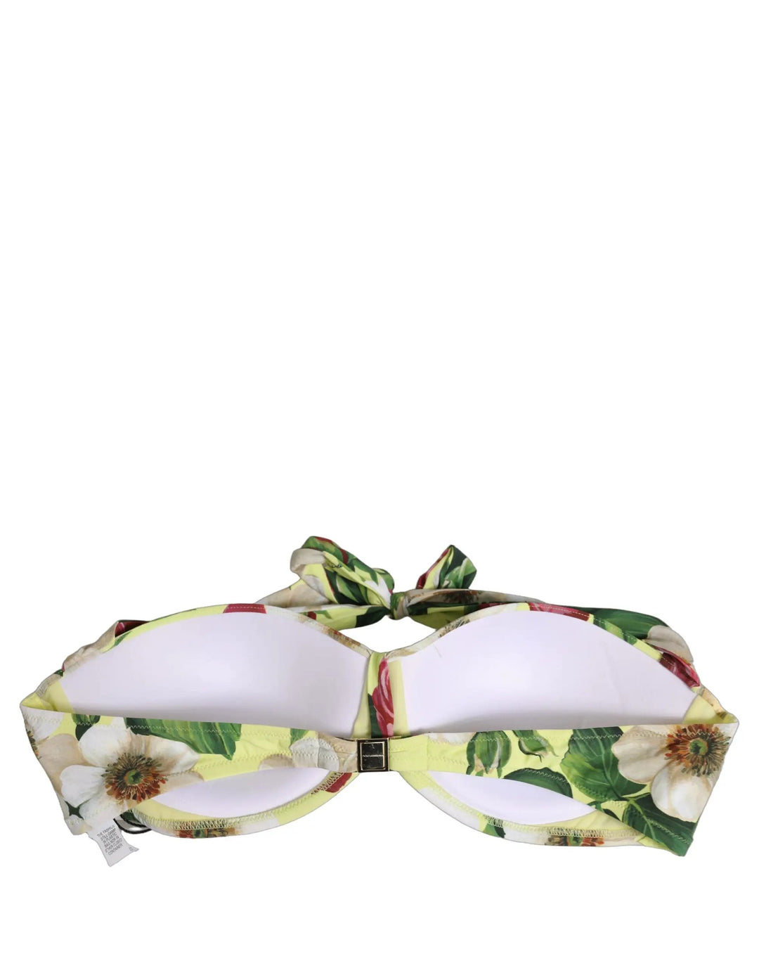 Dolce &amp; Gabbana Sample Sale | Dolce &amp; Gabbana Yellow Floral Halter Nylon Beachwear Bikini Top - | Designer outlet