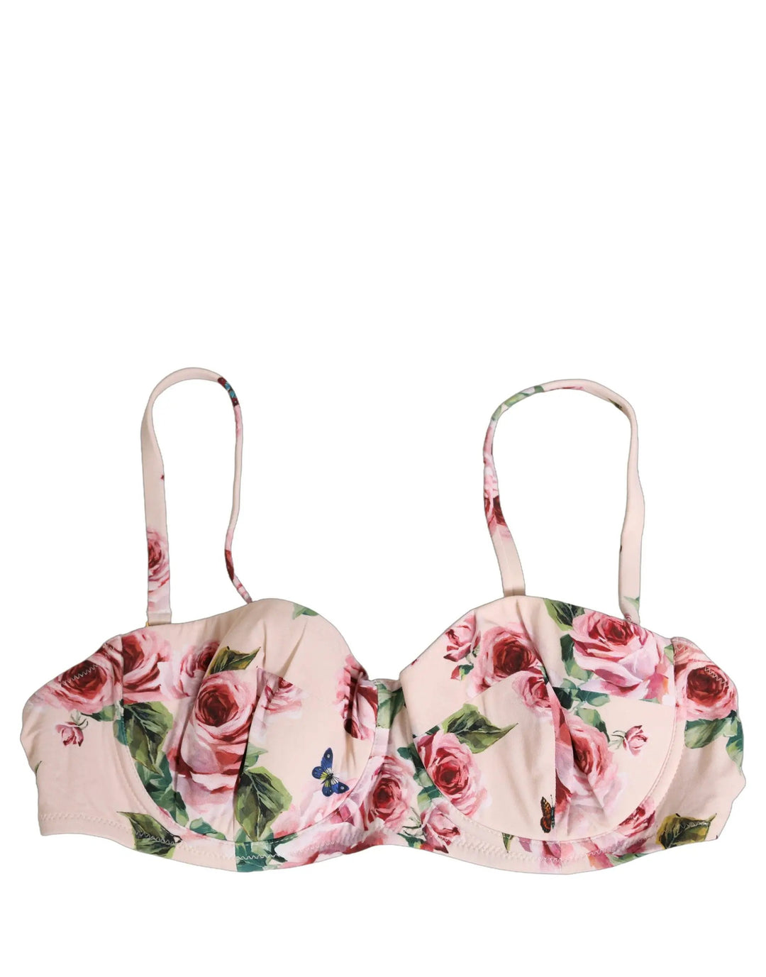 Dolce &amp; Gabbana Sample Sale | Dolce &amp; Gabbana Pink Floral Print Underwire Beachwear Bikini Top - | Designer outlet
