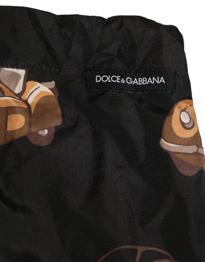 Dolce &amp; Gabbana Sample Sale | Dolce &amp; Gabbana Black Car Print Swim Trunk Beachwear Swimwear - | Designer outlet