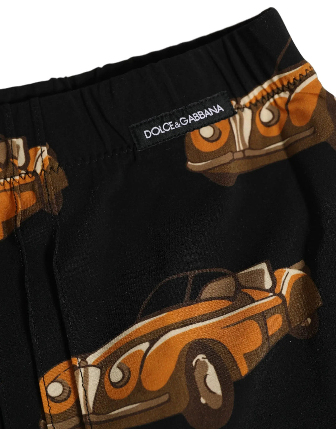 Dolce &amp; Gabbana Sample Sale | Dolce &amp; Gabbana Black Car Print Swim Trunk Beachwear Swimwear - | Designer outlet