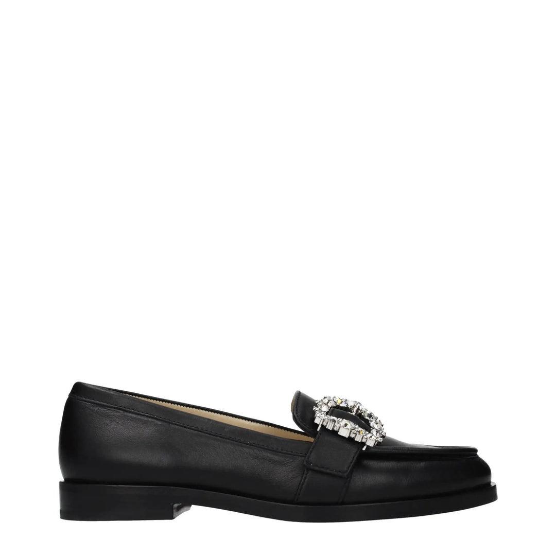 Jimmy Choo Sample Sale | Jimmy Choo Black Leather Slip-On Loafers - | Designer outlet