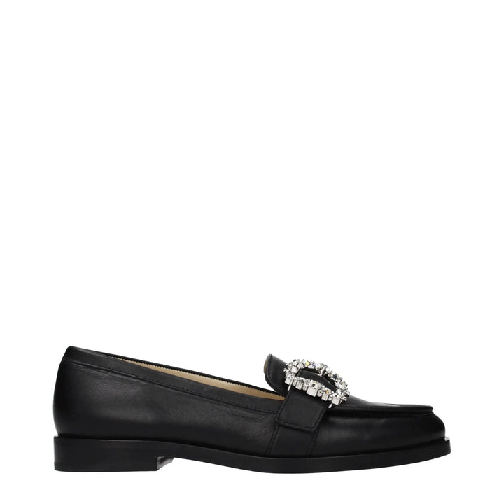 Jimmy Choo Sample Sale | Jimmy Choo Black Leather Slip-On Loafers - | Designer outlet