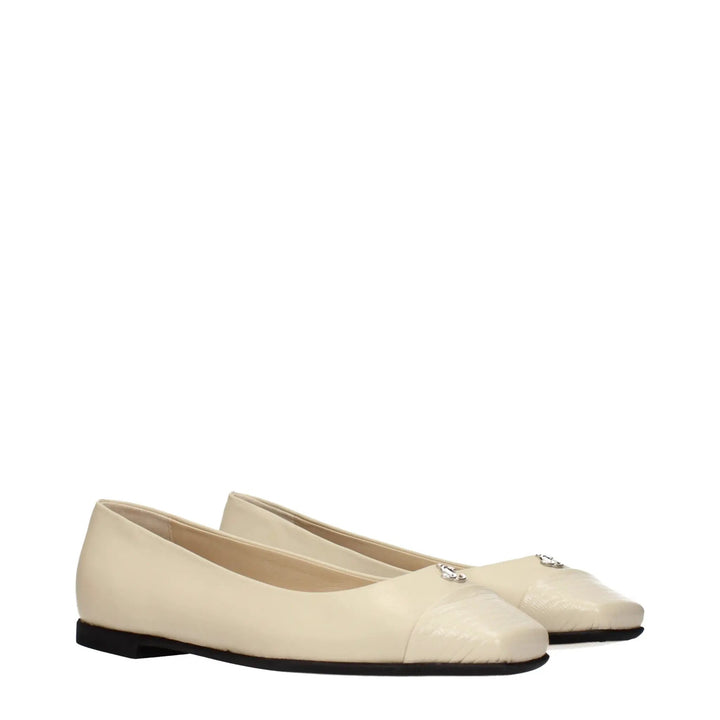Jimmy Choo Sample Sale | Jimmy Choo Beige Leather Ballet Flats - | Designer outlet