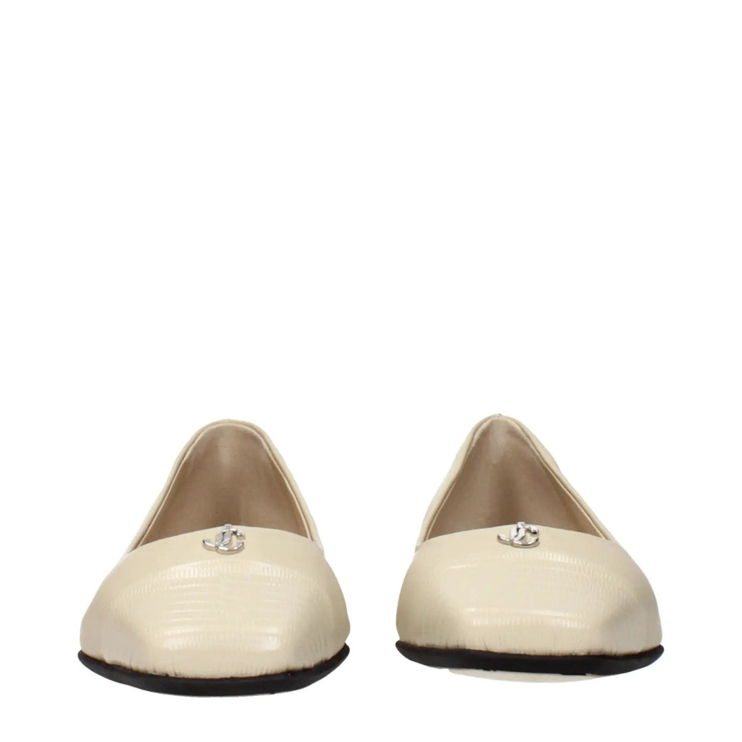 Jimmy Choo Sample Sale | Jimmy Choo Beige Leather Ballet Flats - | Designer outlet
