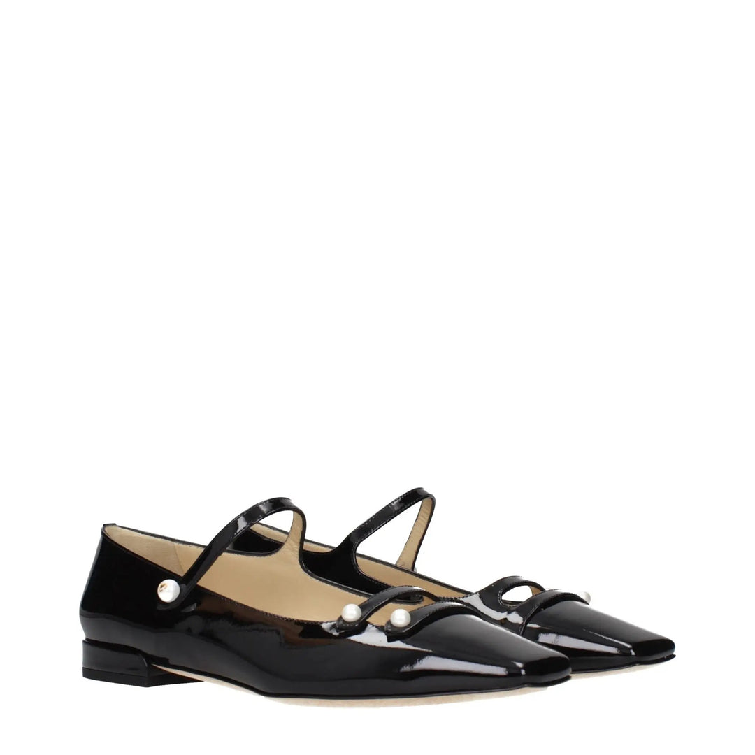 Jimmy Choo Sample Sale | Jimmy Choo Black Leather Ballet Flats - | Designer outlet