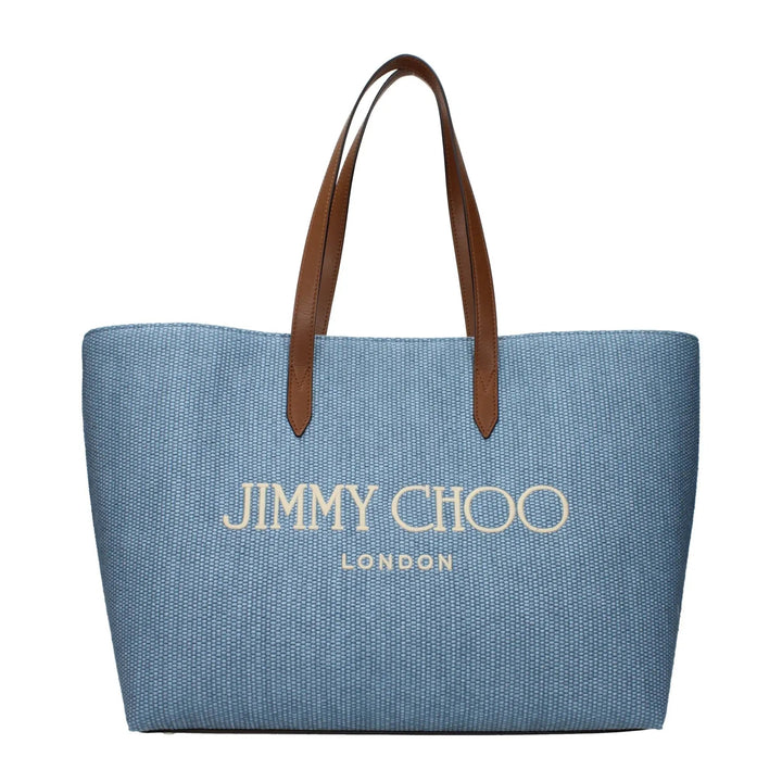 Jimmy Choo Light Blue Fabric Shoulder Bag