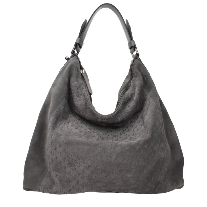 Jimmy Choo Gray Suede Shoulder Bag