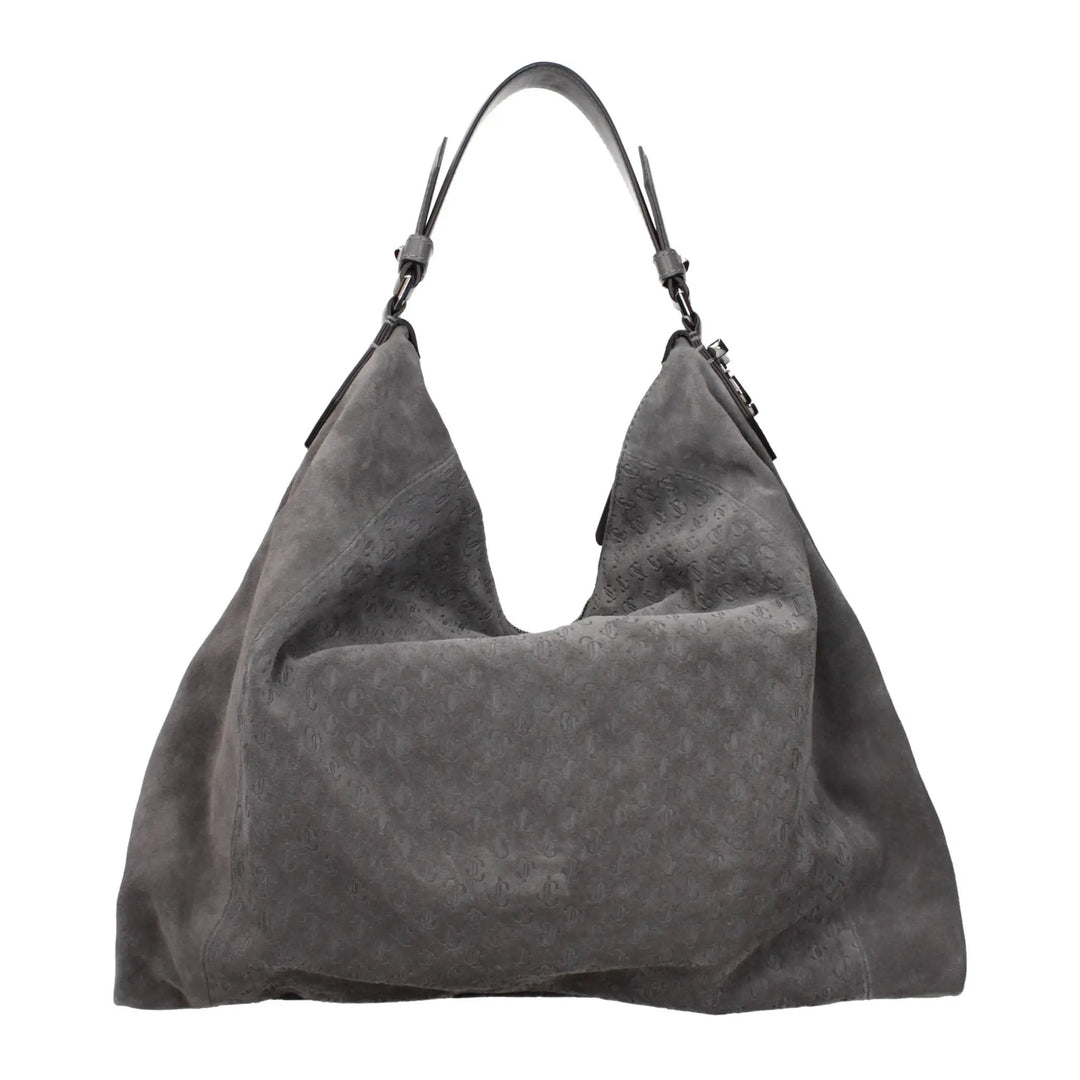 Jimmy Choo Gray Suede Shoulder Bag
