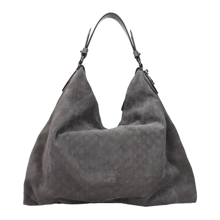 Jimmy Choo Gray Suede Shoulder Bag